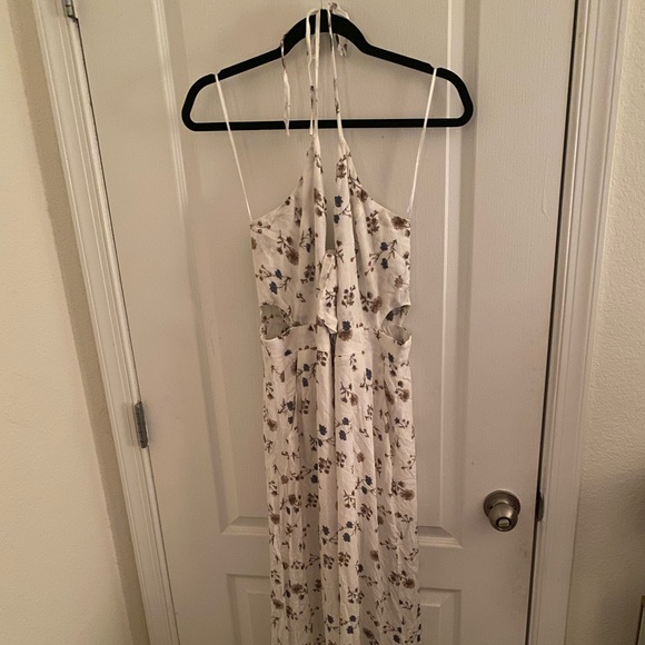 Lost + Wander Pants - Lost + Wander Floral Print Halter Jumpsuit